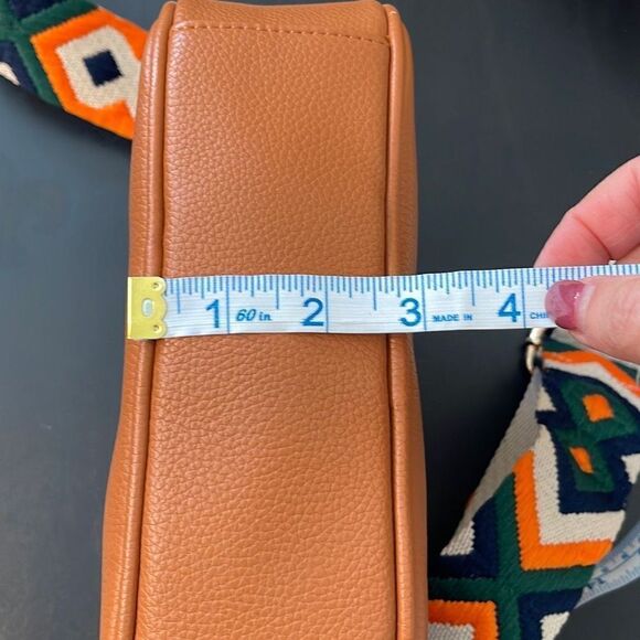 AH•DORNED‎ Crossbody Bag w/strap. Vegan leather. Camel colored - Picture 12 of 12